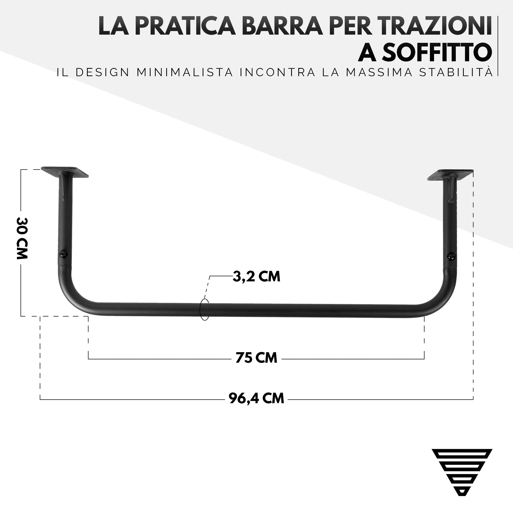 GORNATION Sbarra per Trazioni a Muro, Barra Trazioni Muro o Soffitto, Pull Up Bar Multifunzionale Antiscivolo, Stabile e Resistente, Ideale per Calisthenics, Trazioni, Chin Ups e Allenamenti a Casa