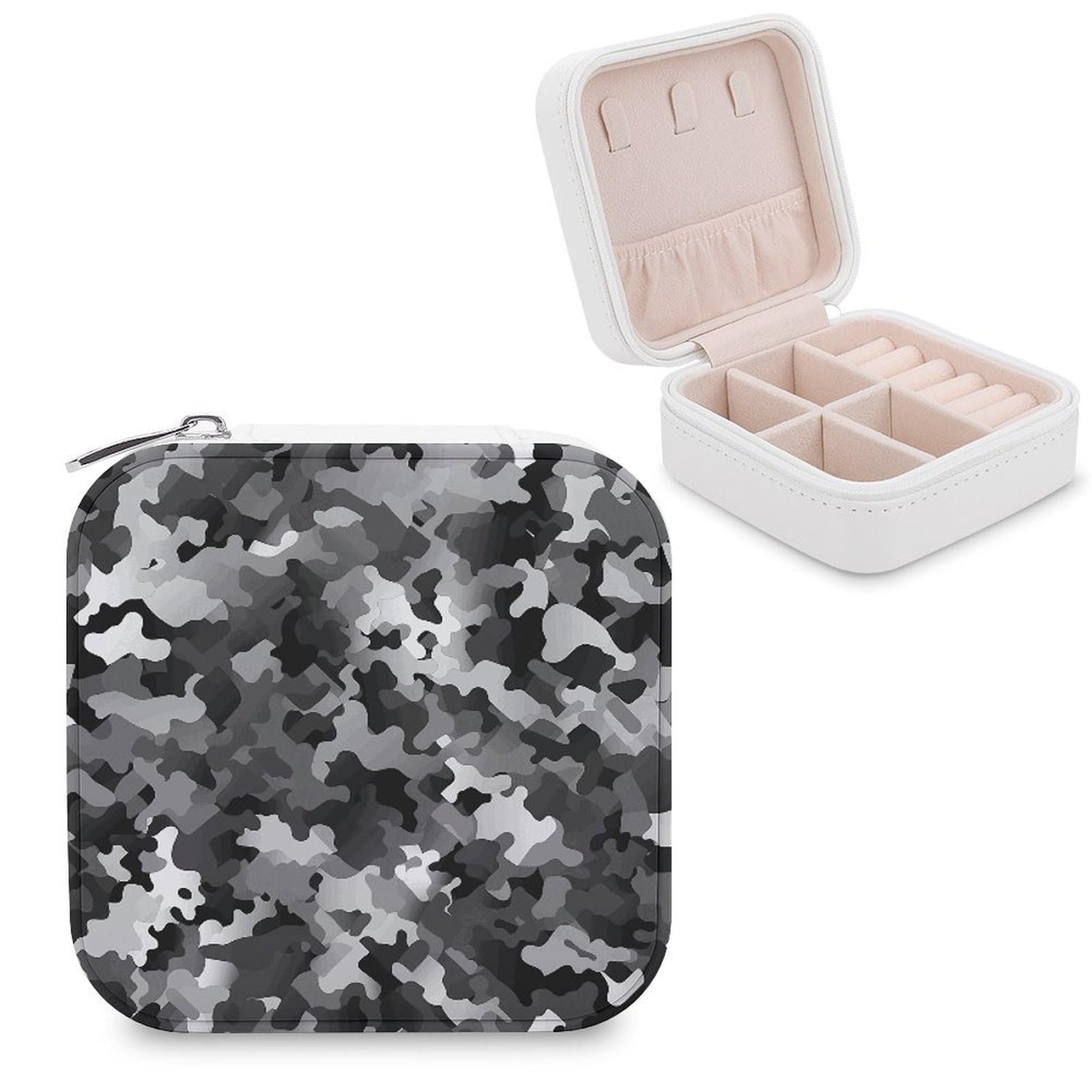 VstaDank Black White Gray Camouflage Jewelry Box Beautiful Portable Ring Boxes Cute Large-Capacity Jewelry Case Jewelry Organizer for Mothers Gifts for Earrings Rings Hand Bracelet