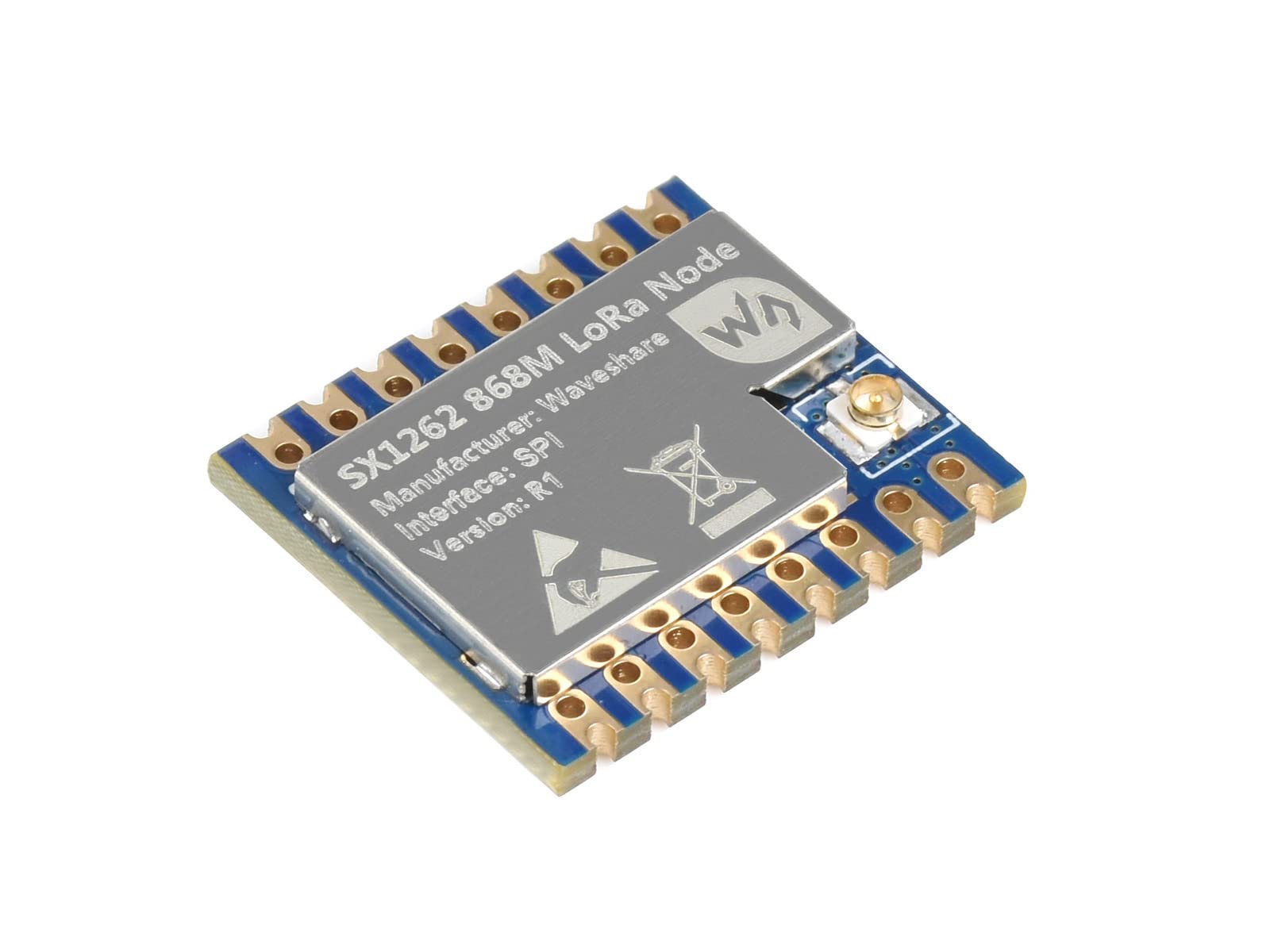 Waveshare Core1262-868M LoRa Module, EU868 Band, Long Range, High Anti-Interference, Construction LoRa Network with Gateway & Server