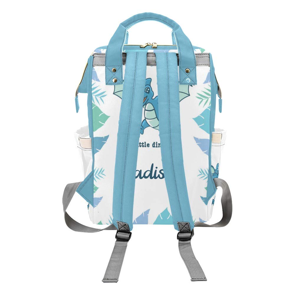 Our Little Dinosaur Personalized Diaper Bag Backpack Tote with Name,Custom Travel Nappy Mommy Bag Backpack