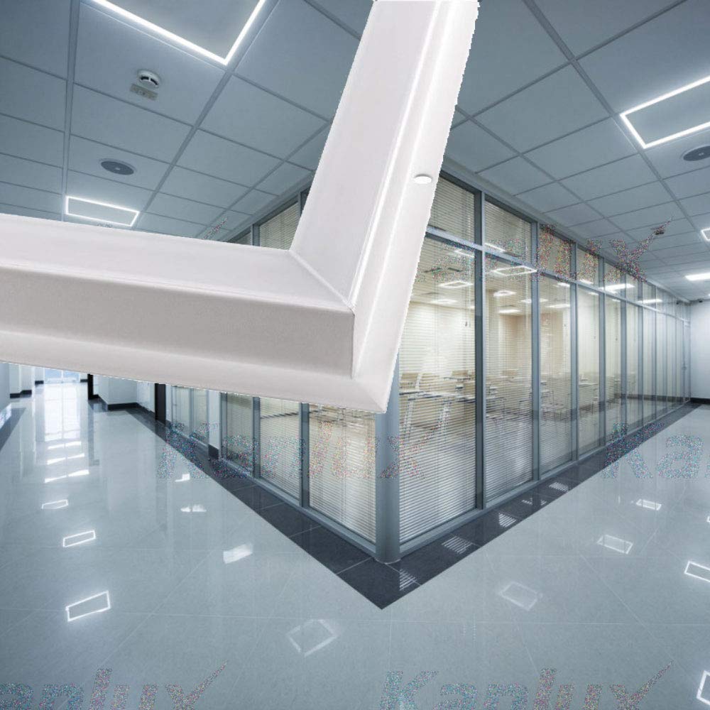 LED Panel Light 48W Ceiling Square Cool White 6000K - 6500K Edge Lit 600 x 600mm Super Bright Ultra Slim Linear Frame Fixture Energy Saving Recessed Mounted Office Room Shop Lighting 600x600