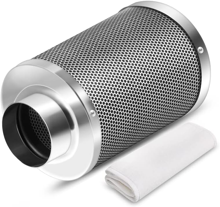 iPower Filtro de carbono de aire de 6 pulgadas con carbón virgen de Australia limpiador de control de olores para ventilación hidropónica y tienda