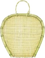 Vista 1 de Cabilock Cesta de drenaje de bambú, cesta tejida de bambú, cesta de tejido de mimbre, colador de almacenamiento de alimentos, organizador