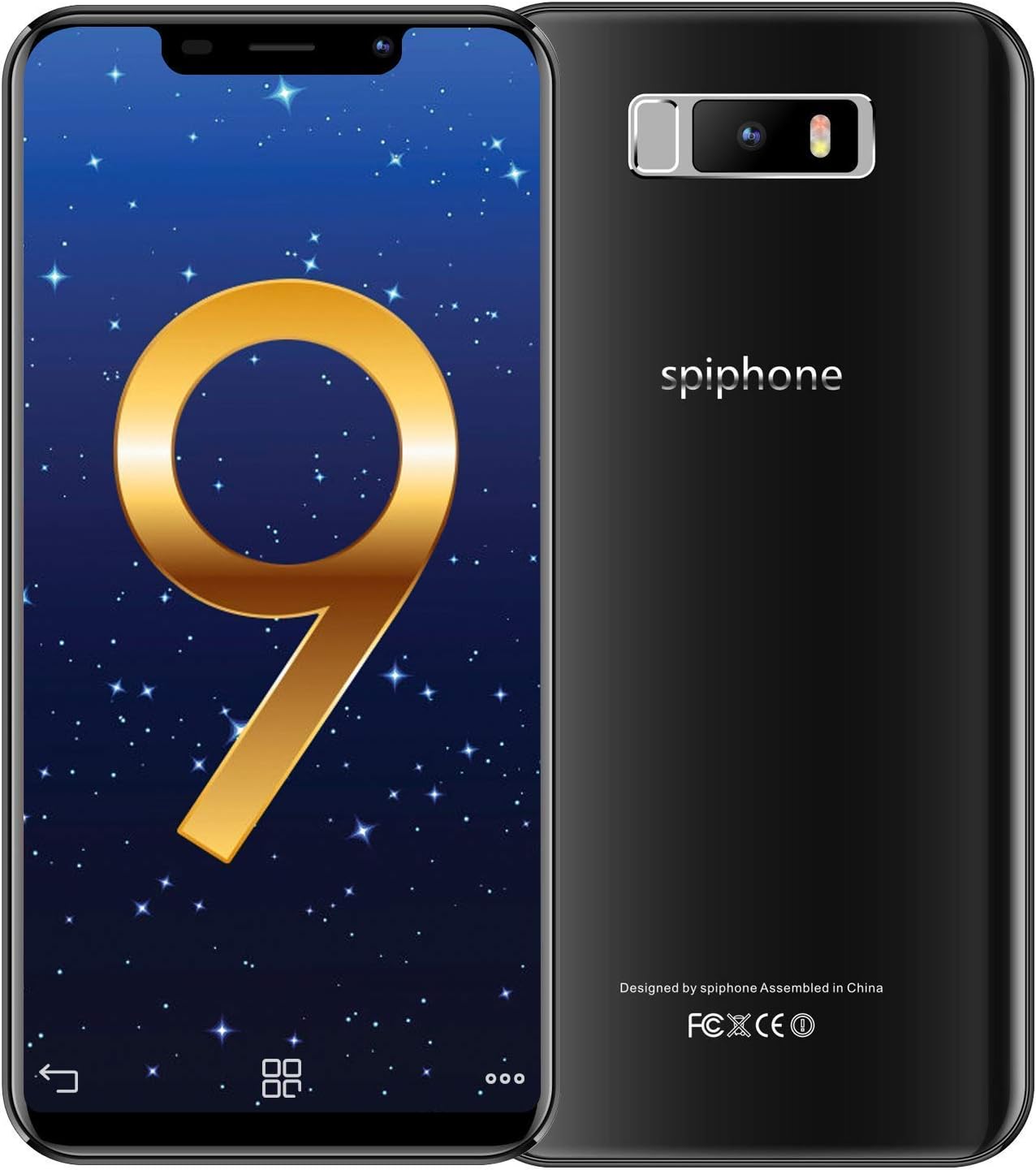 spiphone Note 9 Unlocked Smartphone, 32GB ROM+3GB RAM, 5.85",18:9 Full HD Screen, 13+5MP Dual Cameras, 3800mAh Battery, Dual SIM Unlocked Cell Phone, Face Unlock (AT&T/T-Mobile) (Black)