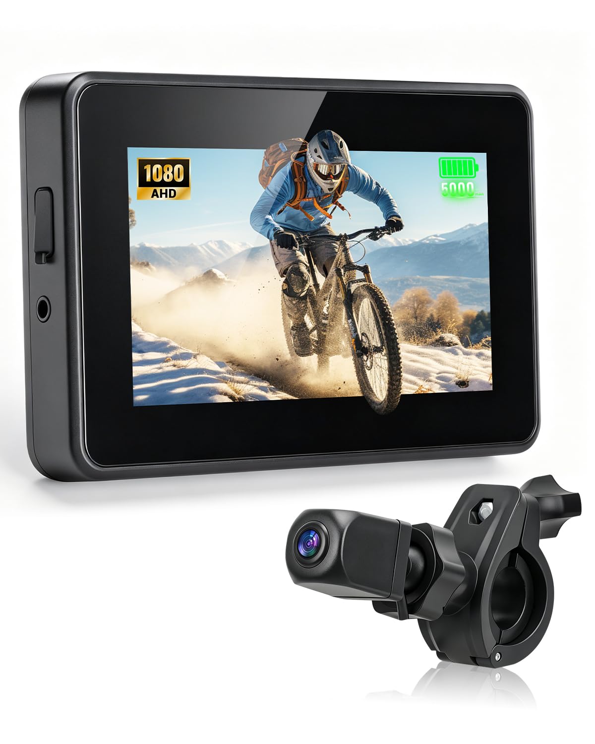 4,3 Pouces 1080P Caméra de Rétroviseur pour Vélo Caméra de Recul