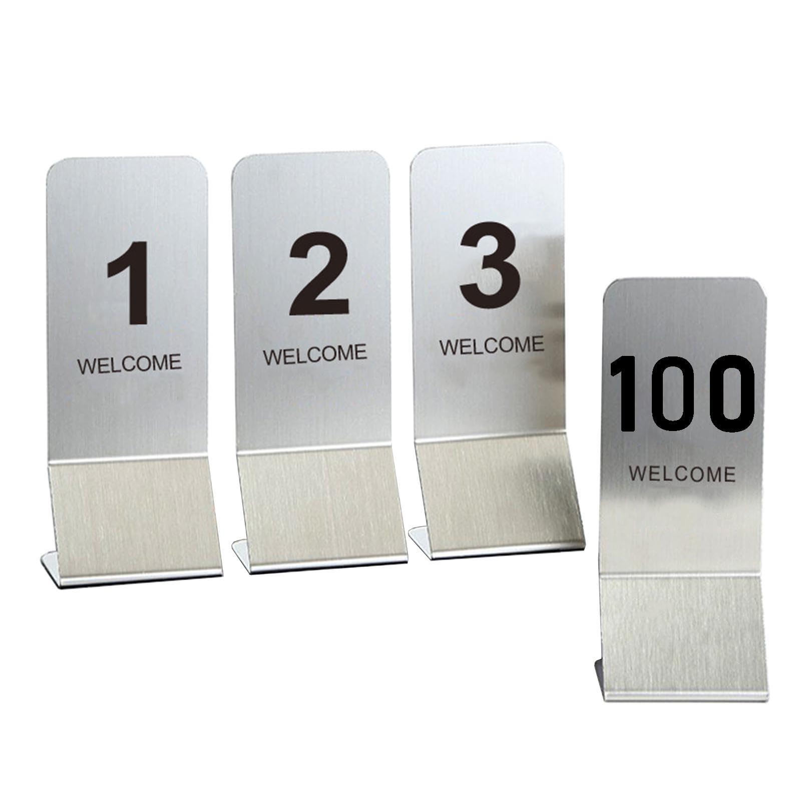 Tarjetas De Mesa Verticales De Acero Inoxidable Cepillado