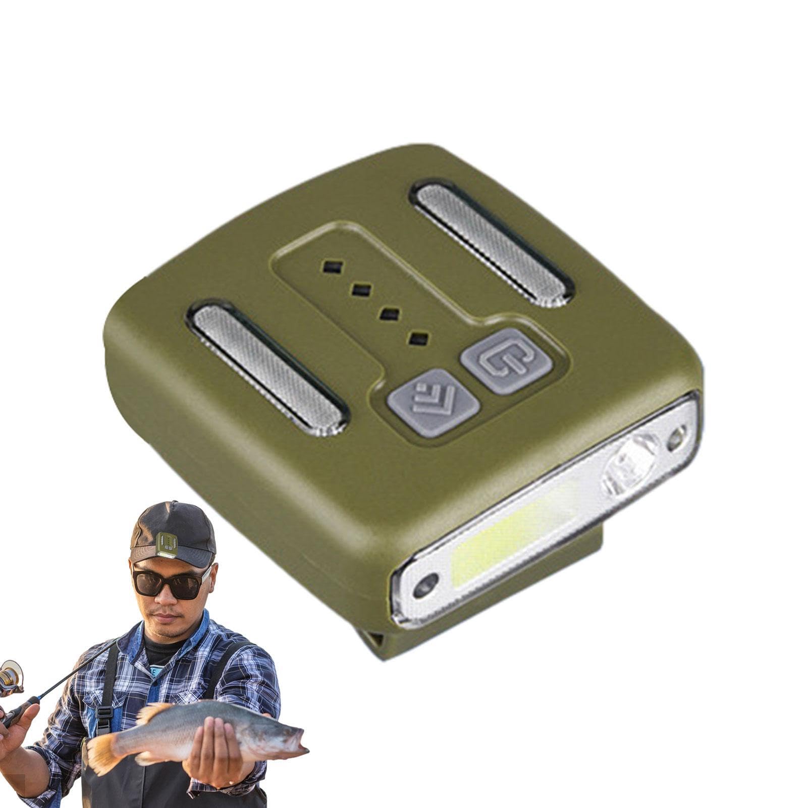 Linterna frontal con sensor de movimiento, con clip para sombrero, 3 modos, lámparas de cabeza, manos de alto brillo, impermeable, clip en sombrero para caza | Lámparas frontales impermeables manos libres para cazar, acampar y andar en bicicleta
