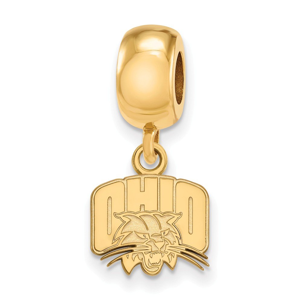 Ohio Extra Small (3/8 Inch) Dangle Bead Charm (Gold Plated)