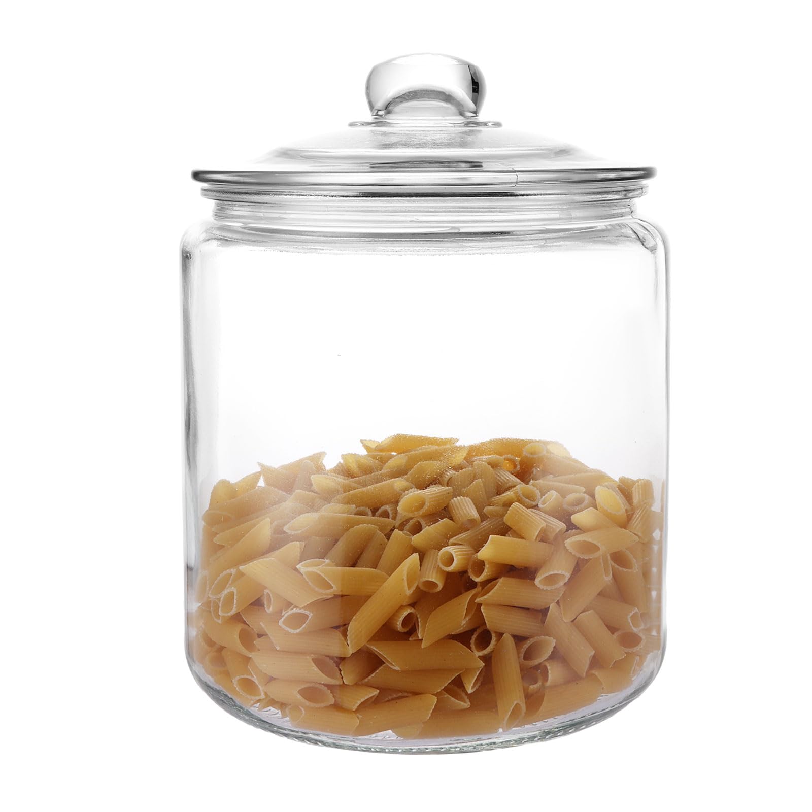 Aselected Transparent Glass Storage Jars 4L Cookie Jar With Lid Clear Glass Dry Food Storage Jar For Pasta Flour Cereal Candy Coffee Beans