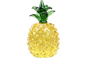 LONGWIN Glass Pineapple Figurine Paperweight Optinal Crystal Prism Fruit Pineapple Tabletop Centerpiece...