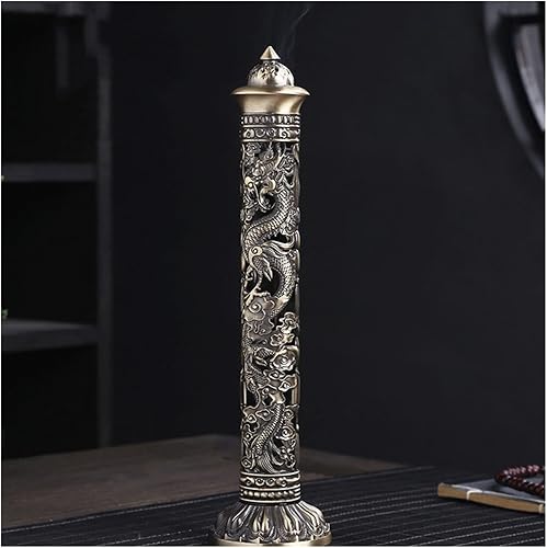 LDHLOVE Incense Burner Dragon and Phoenix Column Line Incense Burner Incense Insert Indoor Ornament Incense Holder (Color E, Size