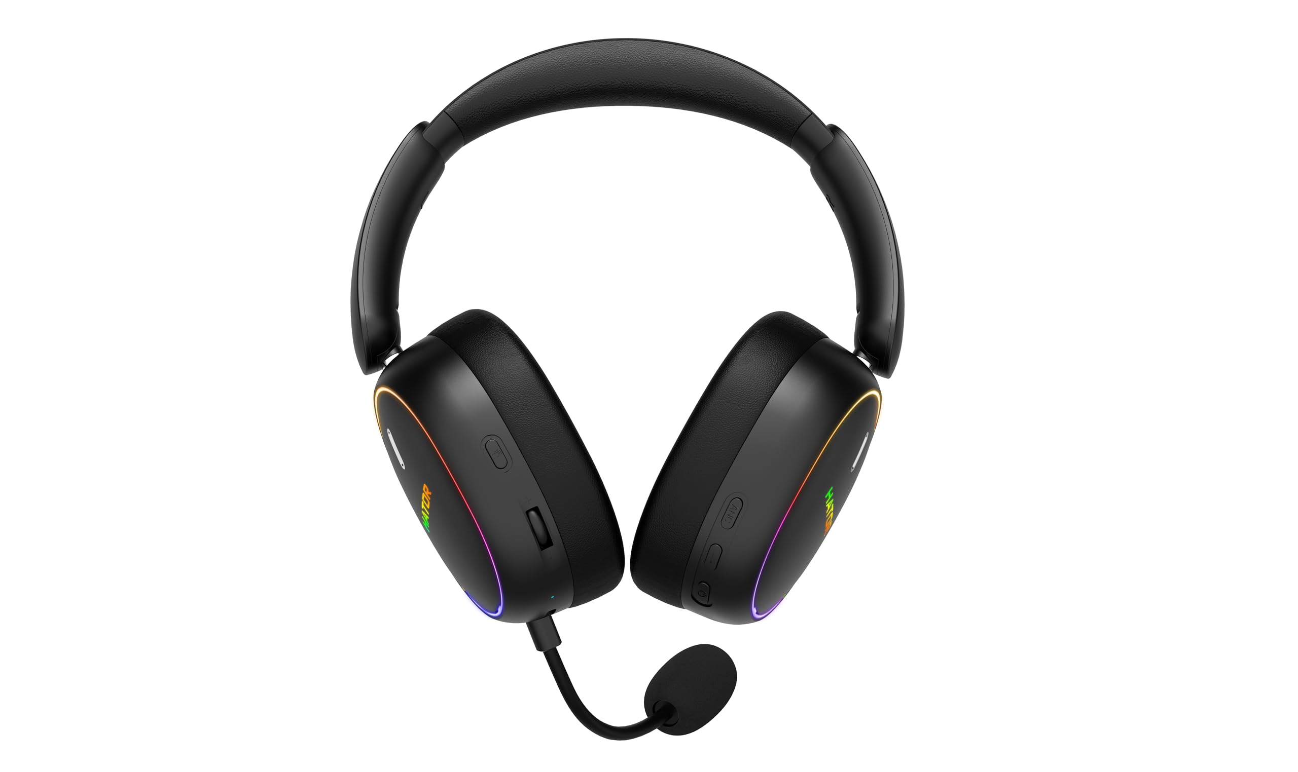 HATOR Phoenix 2 Wireless Gaming-Headset – 40mm Hi-Res Treiber, Hybrid ANC, Spatial Audio, Head Tracking, 2.4GHz & BT5.4, bis zu 45h Akku, inkl. Case – für PC, Konsole & Mobile, Schwarz