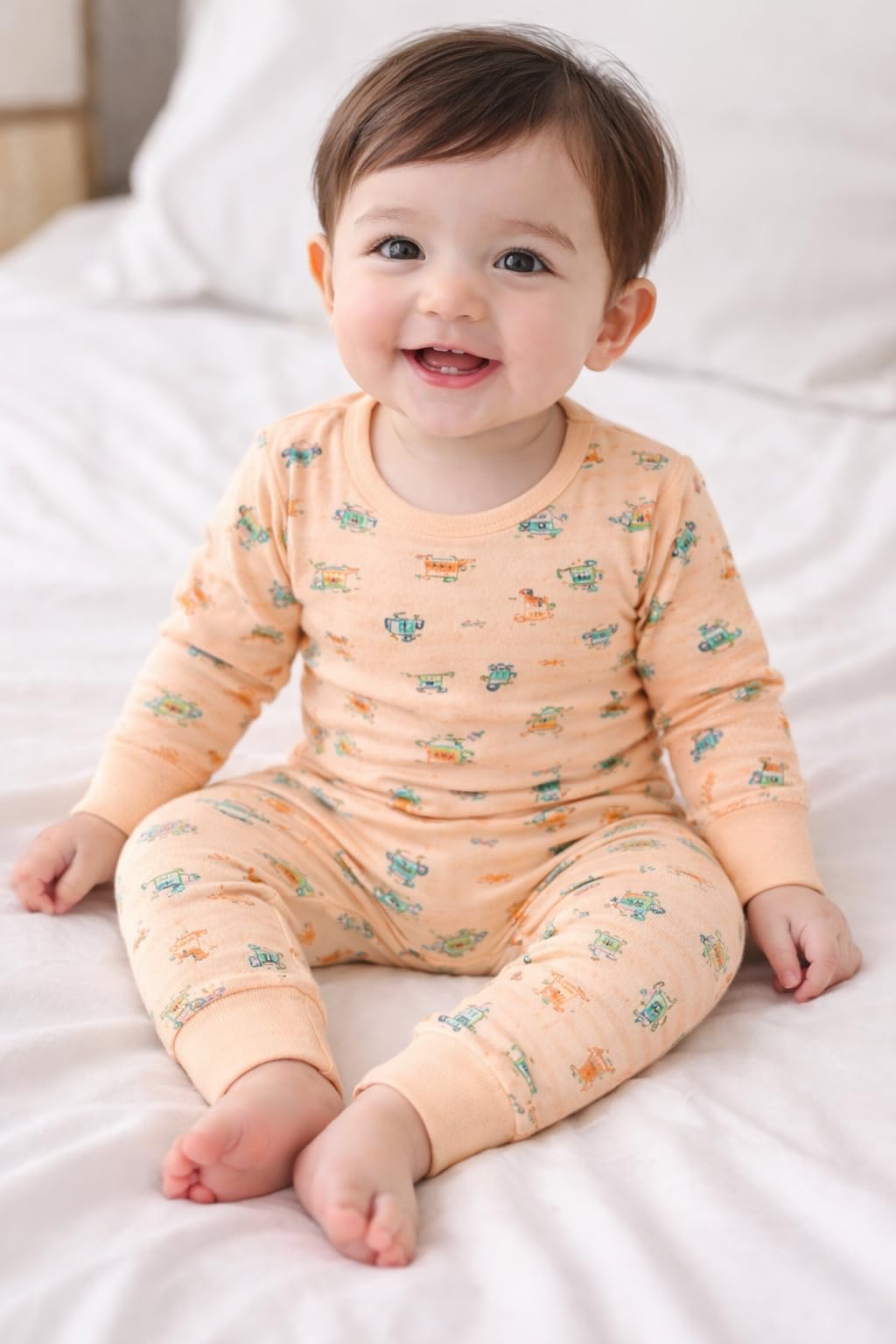 Baby Printed Soft Cotton Innerwear Full Sleeve 2 Piece Set, Multicolor, set of 3 (0-3 months) 2