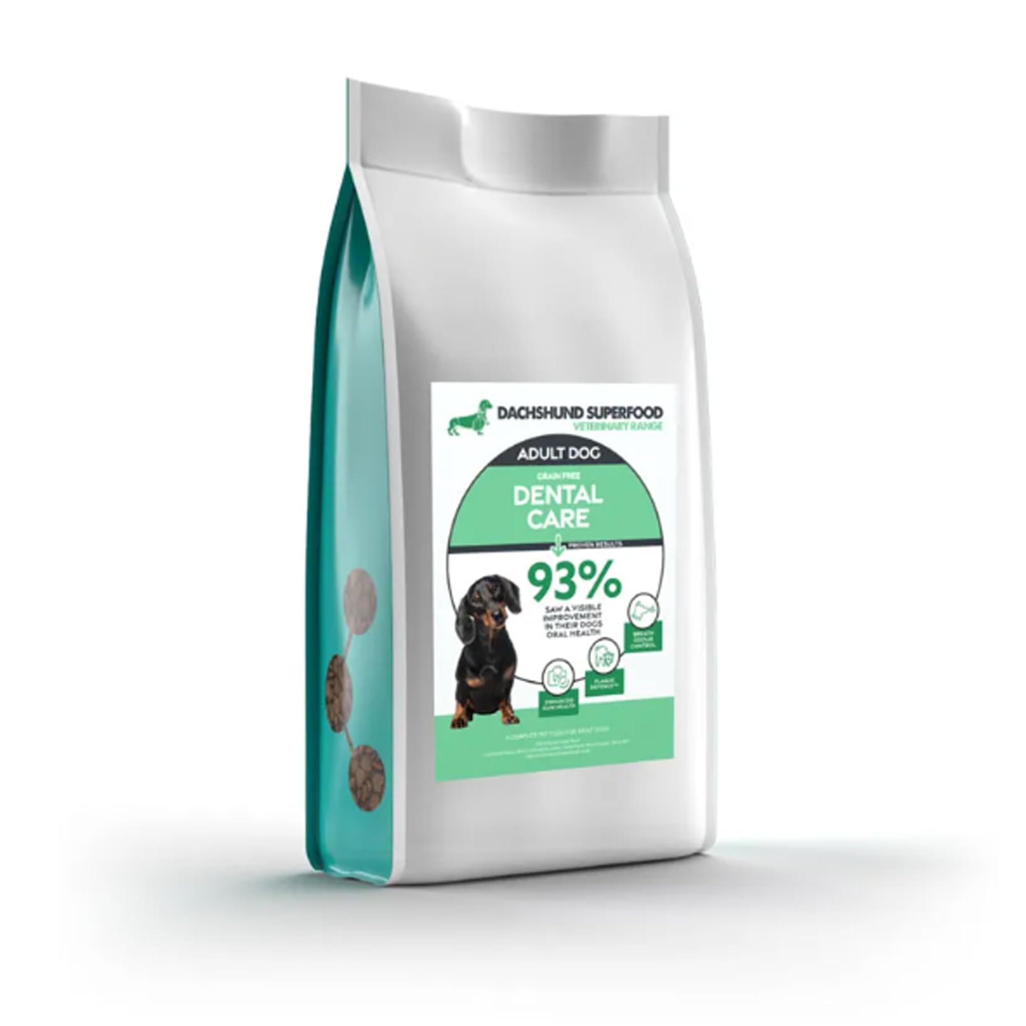 DACHSHUND SUPERFOOD Veterinary Range | Dental Care | Adult Dog 1.5kg 10kg | Hydrolysed Turkey | PLAQUE DEFENCE | Grain Free Hypoallergenic | Fresh Breath | Tartar Control | Kibble UK (10kg)