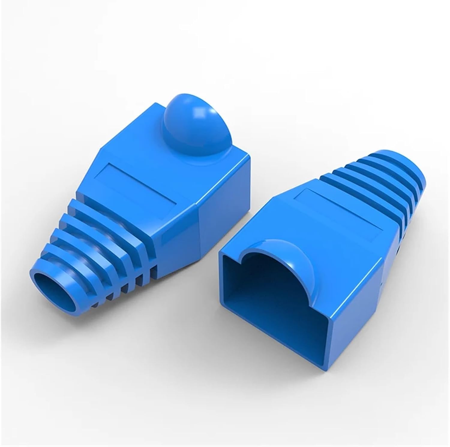 50 Network RJ45 Cable Sleeves Plastic Multicolor Protective Covers Strain Relief for Cat5e Cat6 Modular Plug Protection(Red)