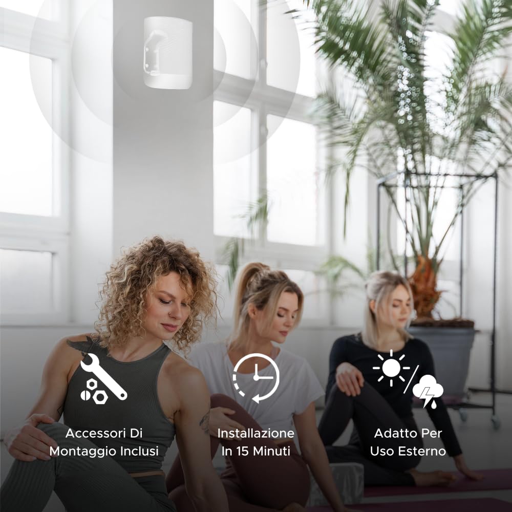 Sound bass staffa da parete per altoparlante Move, resistente alle intemperie, compatibile con Sonos Move e Move 2, con accessori di montaggio inclusi (Move 2 - Bianco)