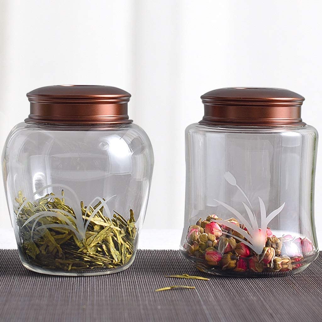 Barattolo di Vetro con Coperchio Barattolo da Cucina Contenitore ermetico per Alimenti per Zucchero e caffè