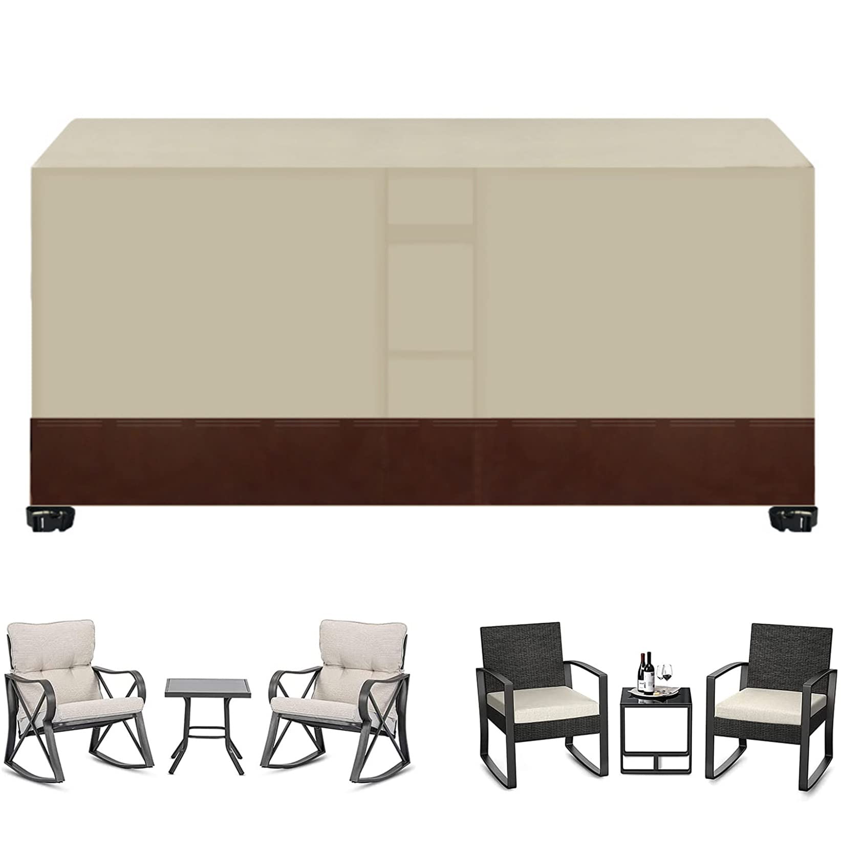Housses de meubles de jardin table et chaise d'extérieur bâche rectangulaire durable