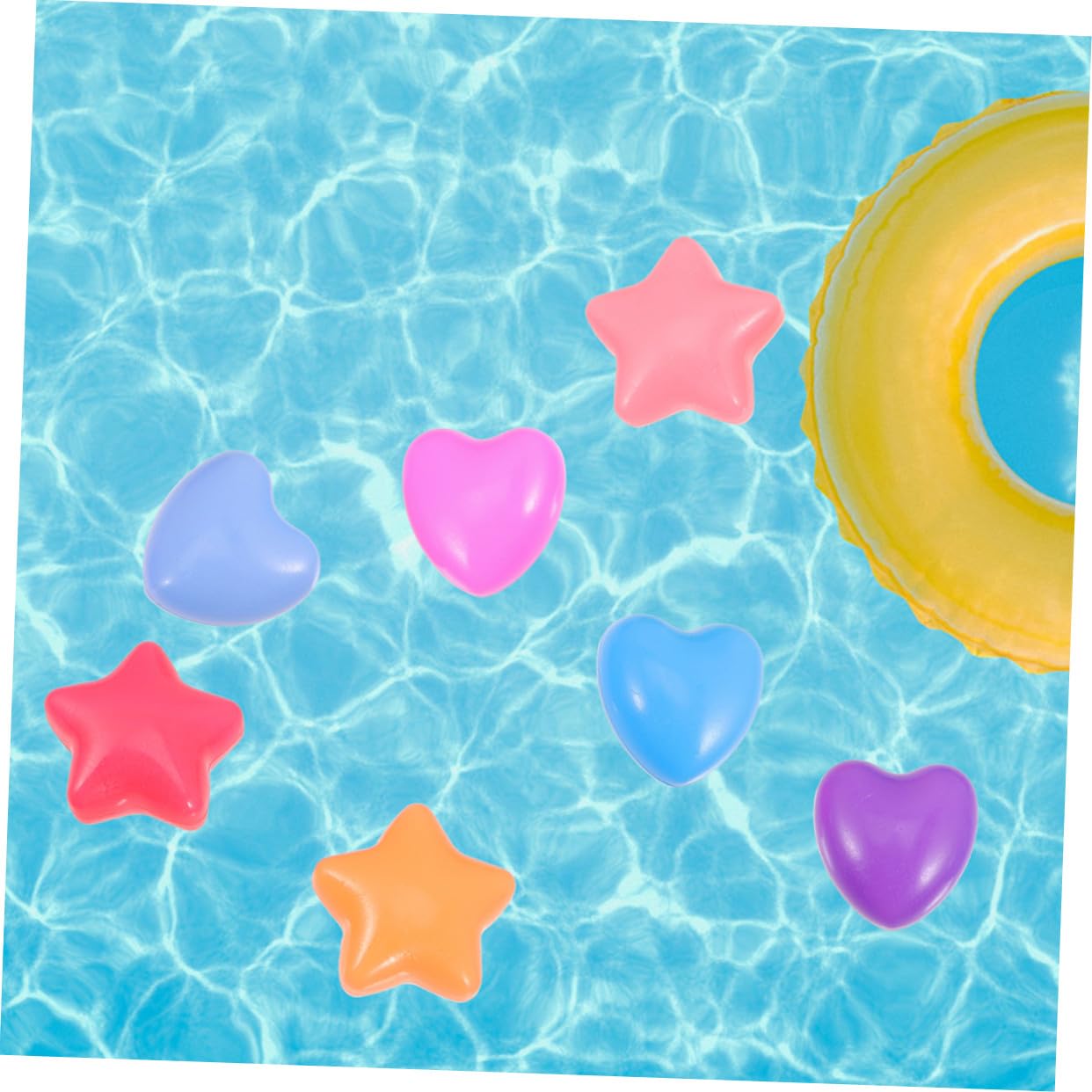 Palline per Piscina 80 Pezzi 80 a Forma di Stella e Cuore in Pe, Leggere e Colorate, per Tende da Gioco e Camerette, Set per Ragazzo Ragazza