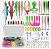 83PCS Lure Bait Fishing Accessories, Fishing Lures Gear for Freshwater Gifts for Men, Spinner Baits, Fishing-Gear and Equipment, Saltwater-Fishing-Lures Tackle Kit