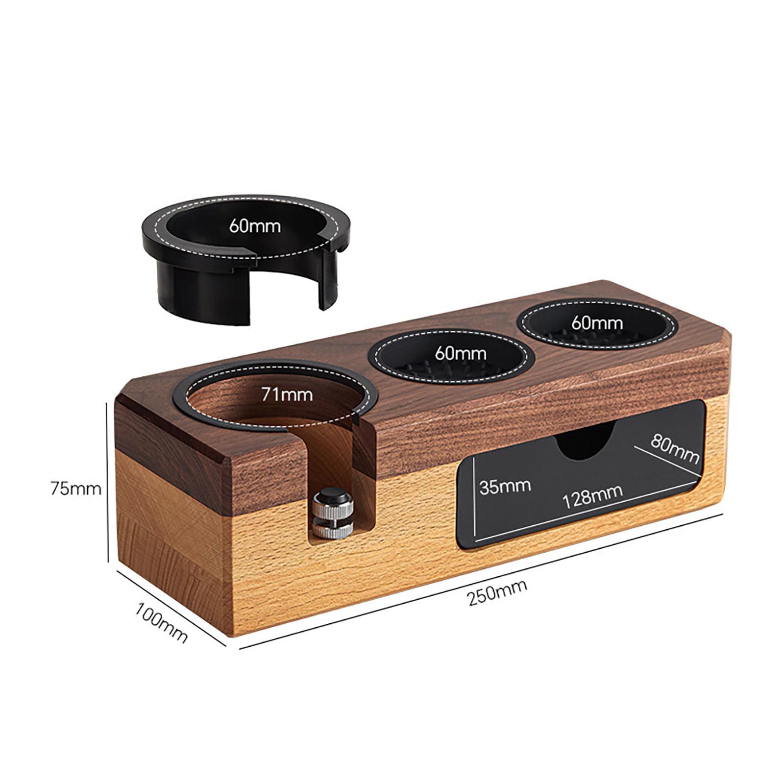 Joyeee Stazione di pressatura per espresso, 58 mm, 54 mm, 51 mm, in legno, accessorio per macchina da espresso, strumenti da barista, regolabile (accessori non inclusi)