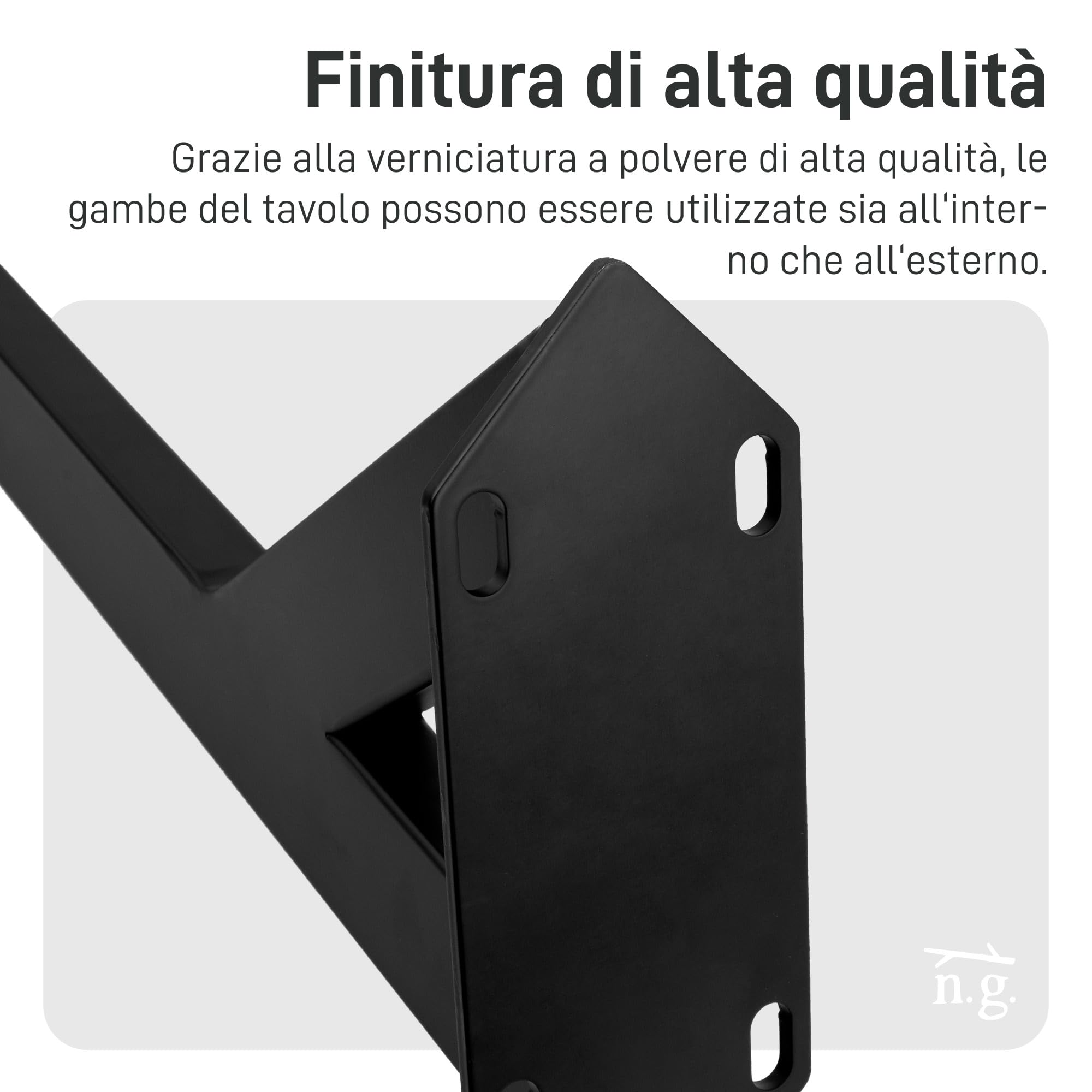 Natural Goods Berlin Set di 4 gambe per tavolo Y Legs (Nero, 72 cm) - Gambe per mobili in metallo a forma di Y per il tuo prossimo progetto DIY - Struttura da tavolo a capacità di carico elevata per