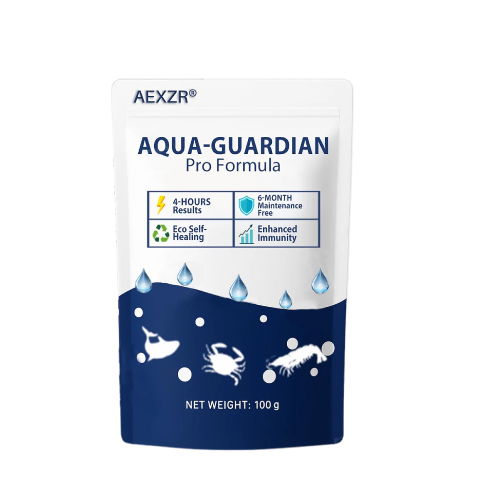 Aexzr Aqua Guardian Pro Formula, Aquarium Care Powder, An Easy-To Pond Clear Water Treatment (1 pack, 100 G)