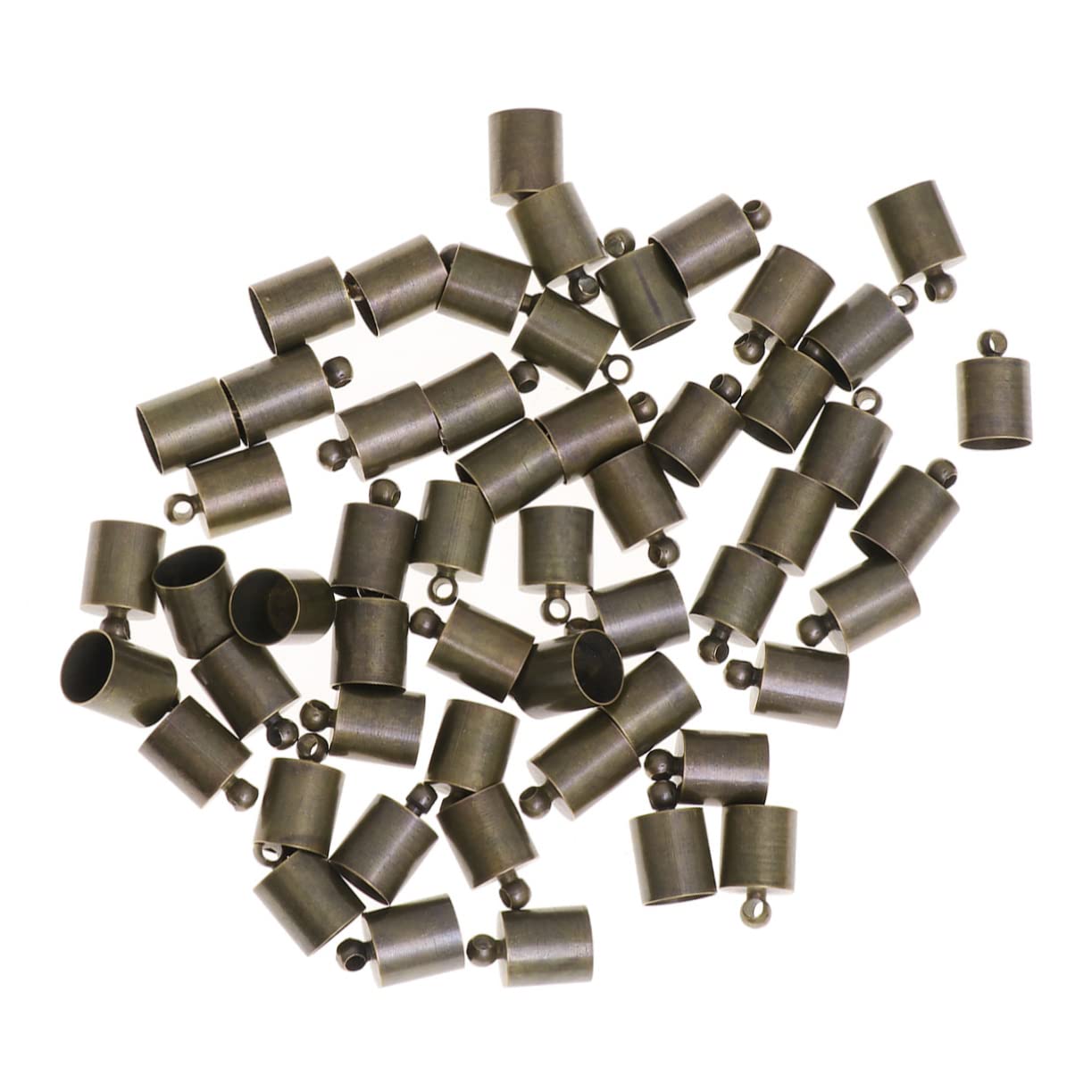Uonlytech 50Pcs Copper End Tip Tassel Caps Beads for DIY Jewelry Making Durable Handmade Jewelry Findings for Necklaces Bracelets and Earrings Easy to Use with Glue Inner
