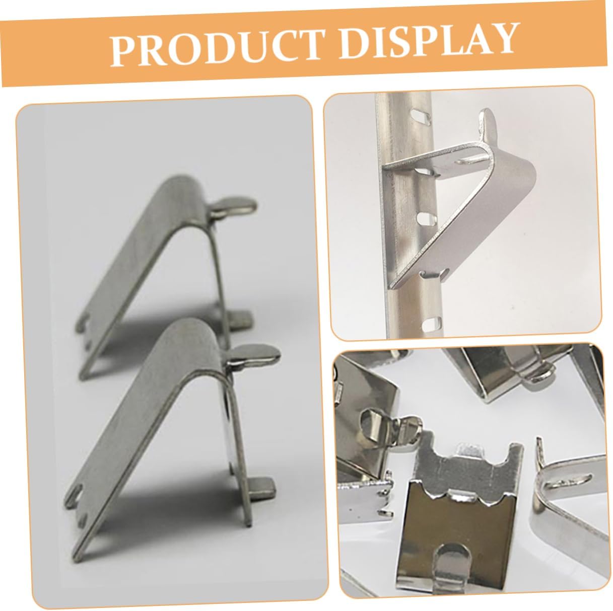 POPETPOP 48pcs Fridge Shelf Replacement Clips Metal Freezer Shelf Hooks No Drill Cooler Support for Fridge