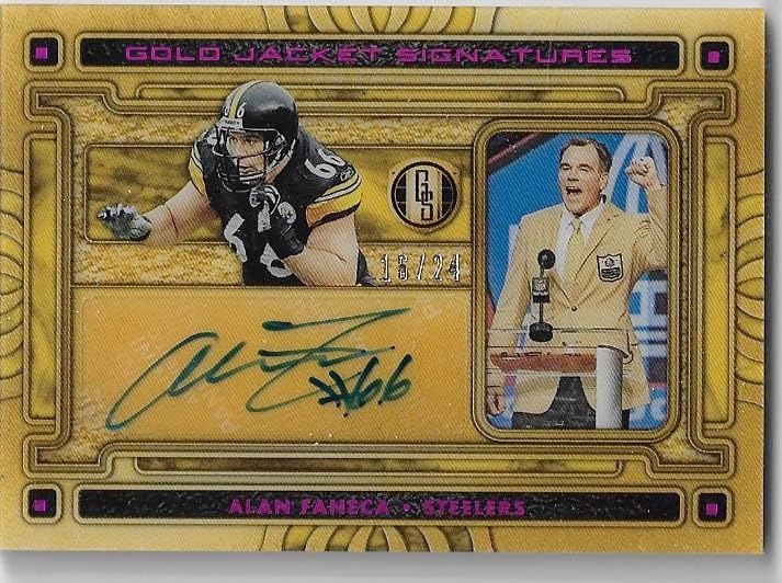 Alan Faneca Autographed & Serial Numbered #16/24 Gold Jackets Signature Auto Collectible Football Card - 2023 Panini Gold Standard Football Card #GJS-AF (Steelers)