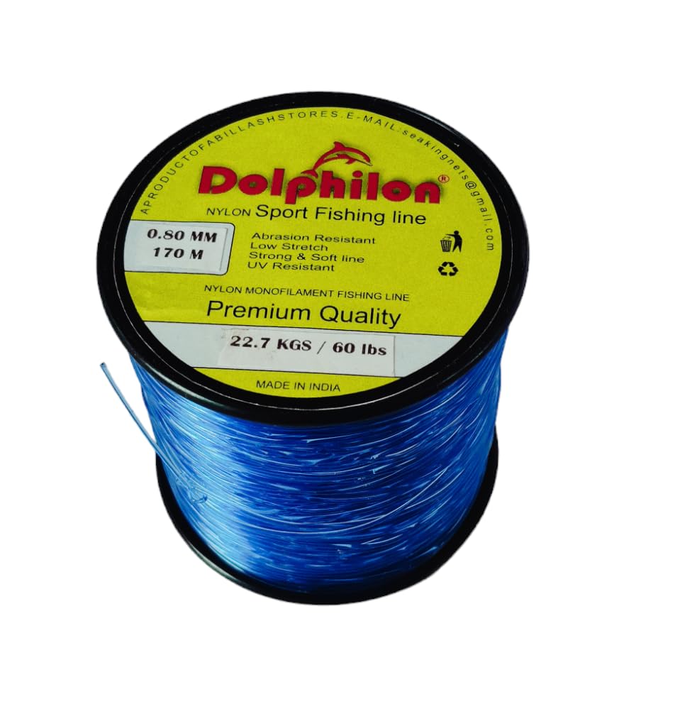 DOLPHILON Brand 0.80 MM Dia Blue Super Strong Nylon MONOFILAMENT Fishing LINE in 170 METRE Package in Bobbin (B0CWPCZTD7) Amazon Price History, Amazon Price Tracker