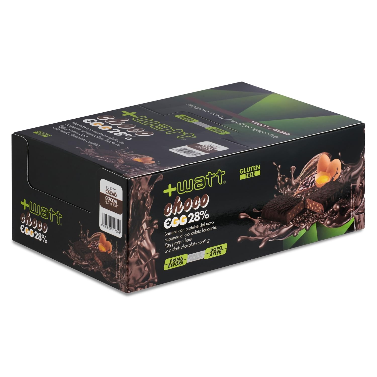 Choco Egg 28% - Barretta a Base di Proteine dell'Uovo Ricoperta di Cioccolato - BOX 40 g x 24 Barrette