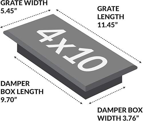 Miniatura 5 de Décor Grates LTH410-BLK Registro de suelo de celosía 4 x 10 pulgadas negro 2 pies cuadrados