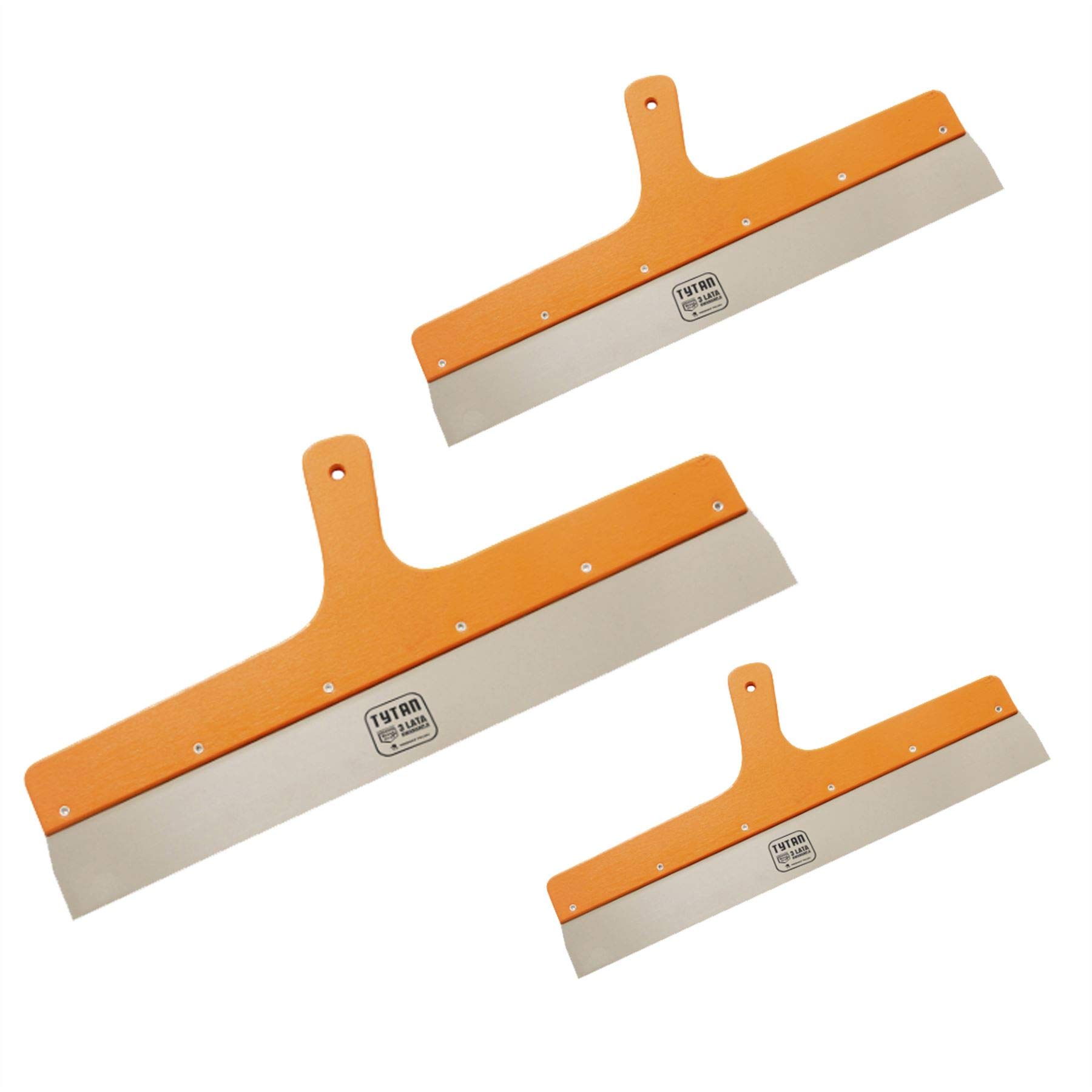 Toolty Stainless Steel Spatula - 400, 500, 600mm - Wooden Handle - for Plastering, Finishing, Sand, Cement - Filling, Taping Knife, DIY - TLTY-S019