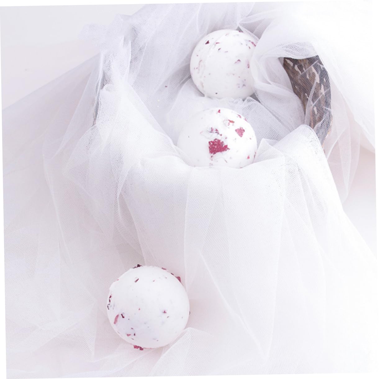 PLAFOPE Bath Bubble Ball Rose with Milk Bath Ball Bath Salt Ball Spa Bath