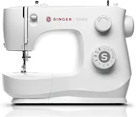 Máquina de Costura Singer M2405 Mecânica 220V | 8 Pontos, Casa de Botão em 4 Passos, Braço Livre, Iluminação LED | Ideal para Iniciantes e Projetos Domésticos