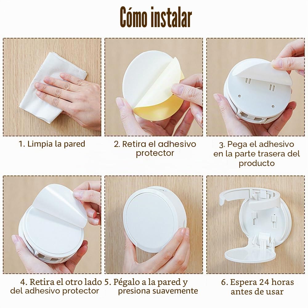 Soporte plegable para bebidas, 2 unidades, soporte de pared sin taladrar, soporte para botellas de agua, montaje en pared para almacenar bebidas y café con un diámetro máximo de 8,3 cm