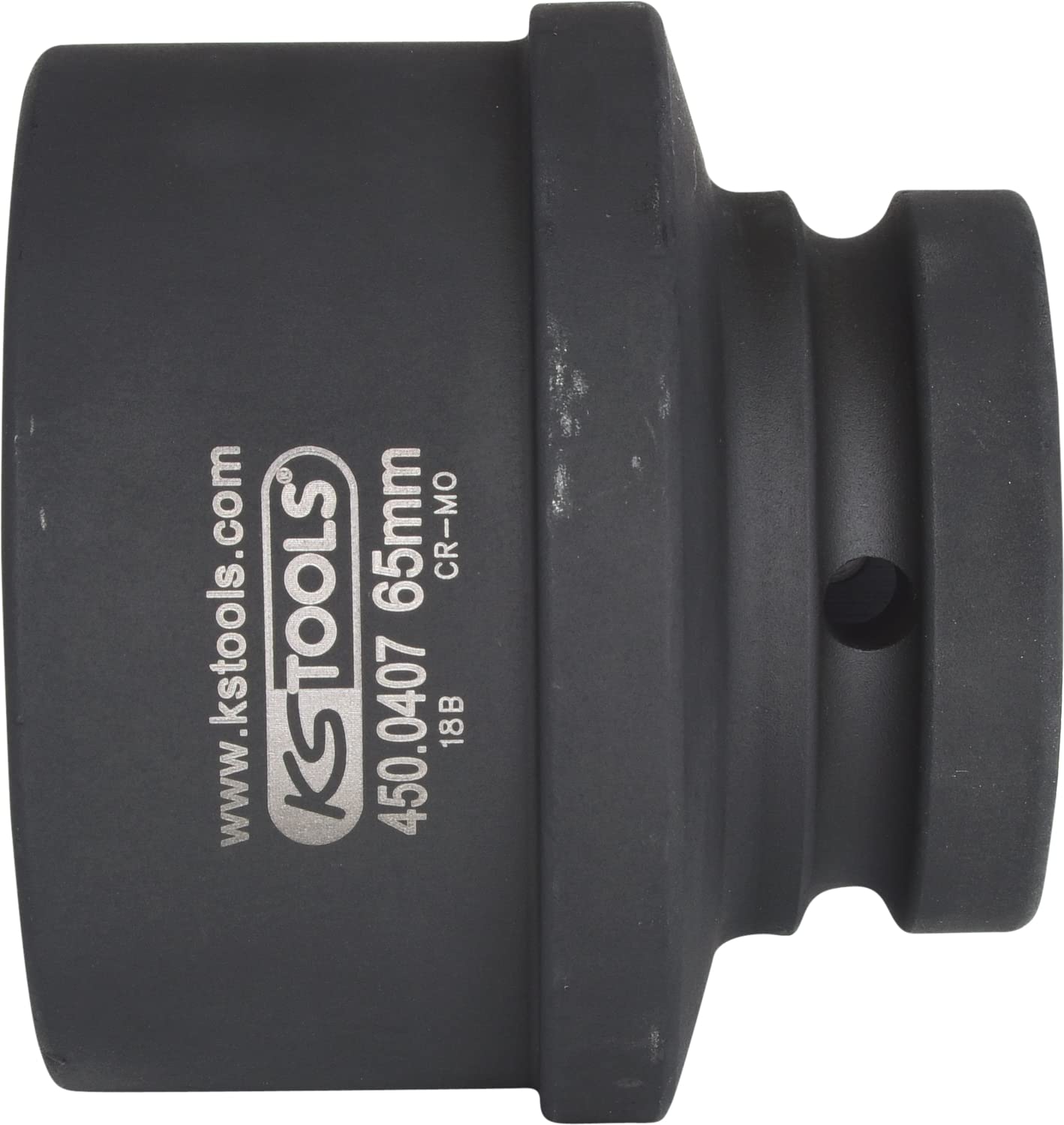 KS Tools 450.0407 - Douille 12 pans 1", 65mm - Version courte - Pour abre de transmission/Embrayage - En Chrome-Molybdène - Tête brunie