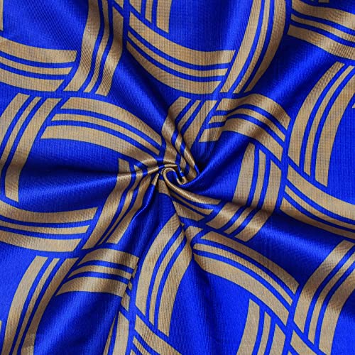 Image of Door Curtains 7 feet Long Set of 2 | Abstract Design | Polyester, Light Filtering Curtains and Drapes | Curtains for Living Room | (118 x 215 cm, Blue) | Perfect for Home Decor