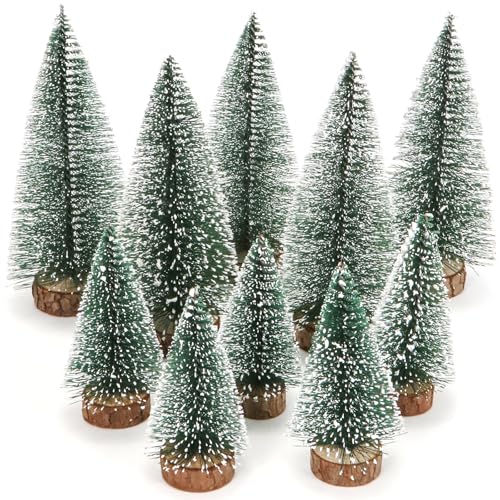 10 Stück Weihnachtsbaum Mini Künstlich,Miniatur Tannenbaum Grün mit...