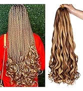 Unionbeauty French Curly Braiding Hair 22 Inch 8 Packs Bouncy wave Curly Braiding Hair Pre Stretc...