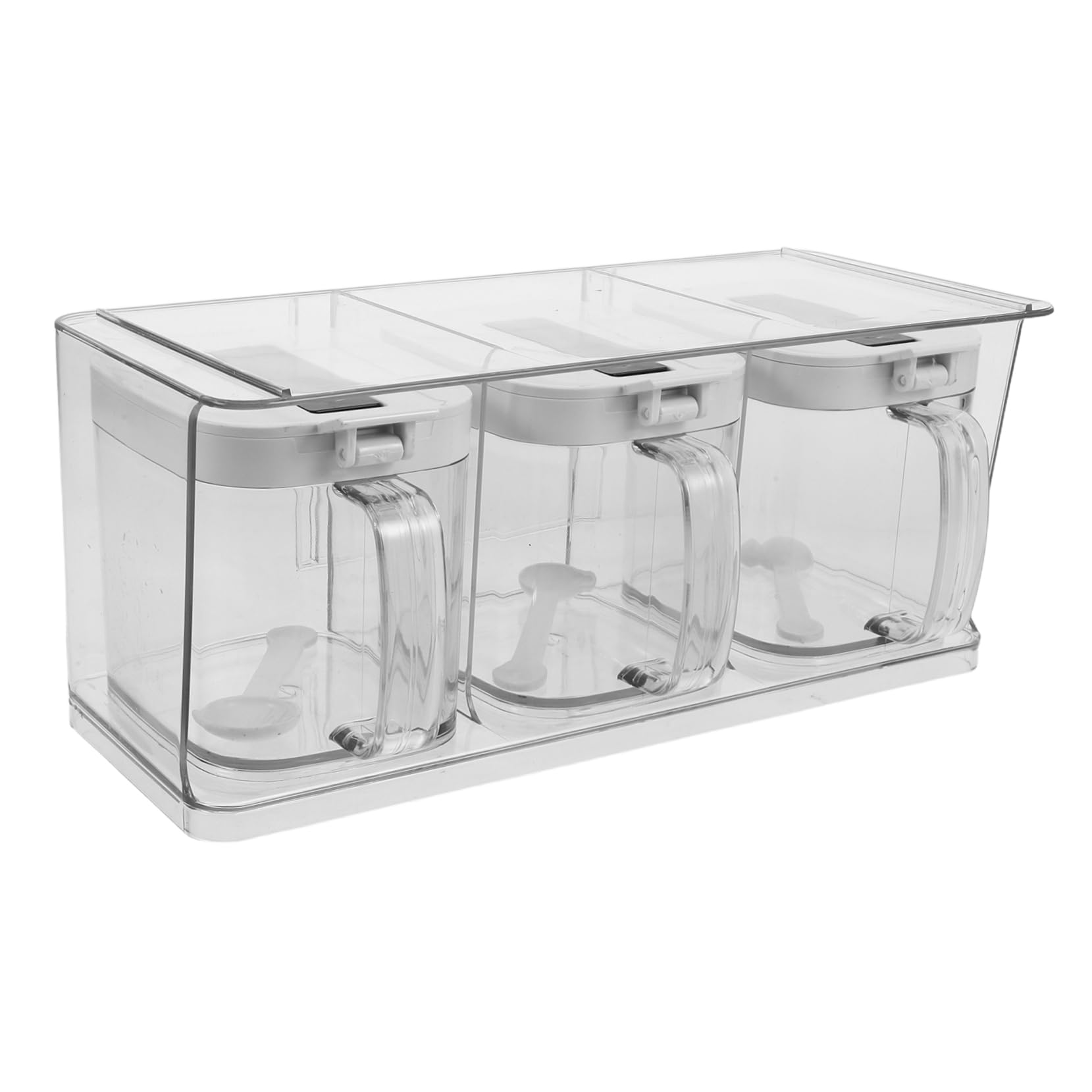 UKCOCO Boîte à Épices Transparente avec Couvercle en Pet, Rangement Multifonctionnel Mural Cuisine, Design Simple et Élégant, Set de D'assaisonnement