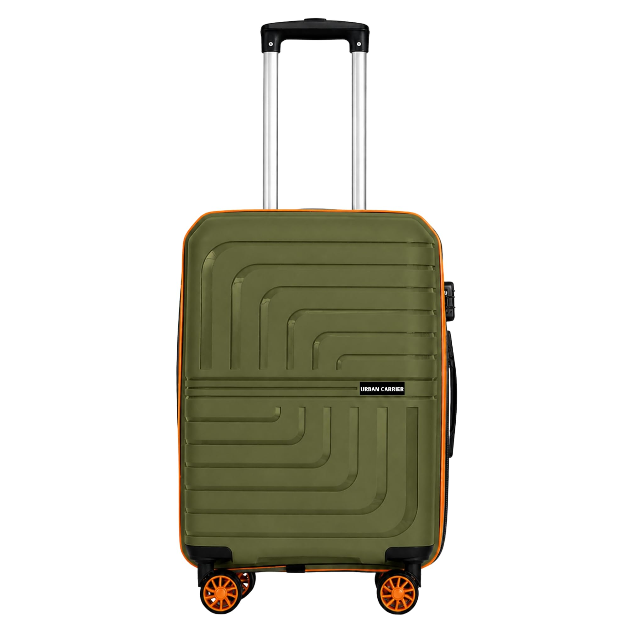 Urban Travel Luggage Cabin Suitcase | Polypropylene | 4 Spinner Wheels | 65 L | Olive | Hard Body | Expandable | Number Lock-image-2