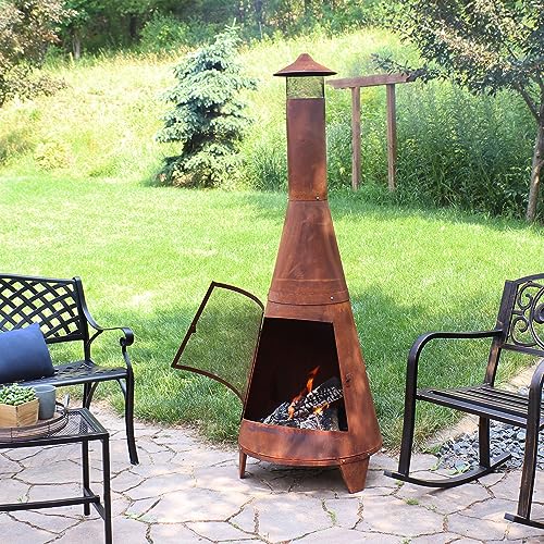 Sunnydaze RCM-504 70-Inch Rustic Heavy-Duty Steel Chiminea thumb #3