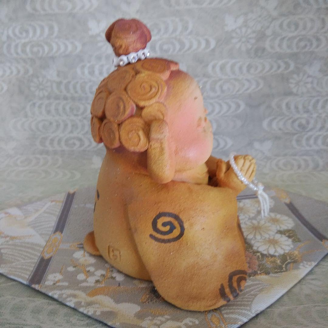 Amazon.co.jp: 地蔵 お地蔵さん 観音様 えくぼ しあわせ 陶人形 置物