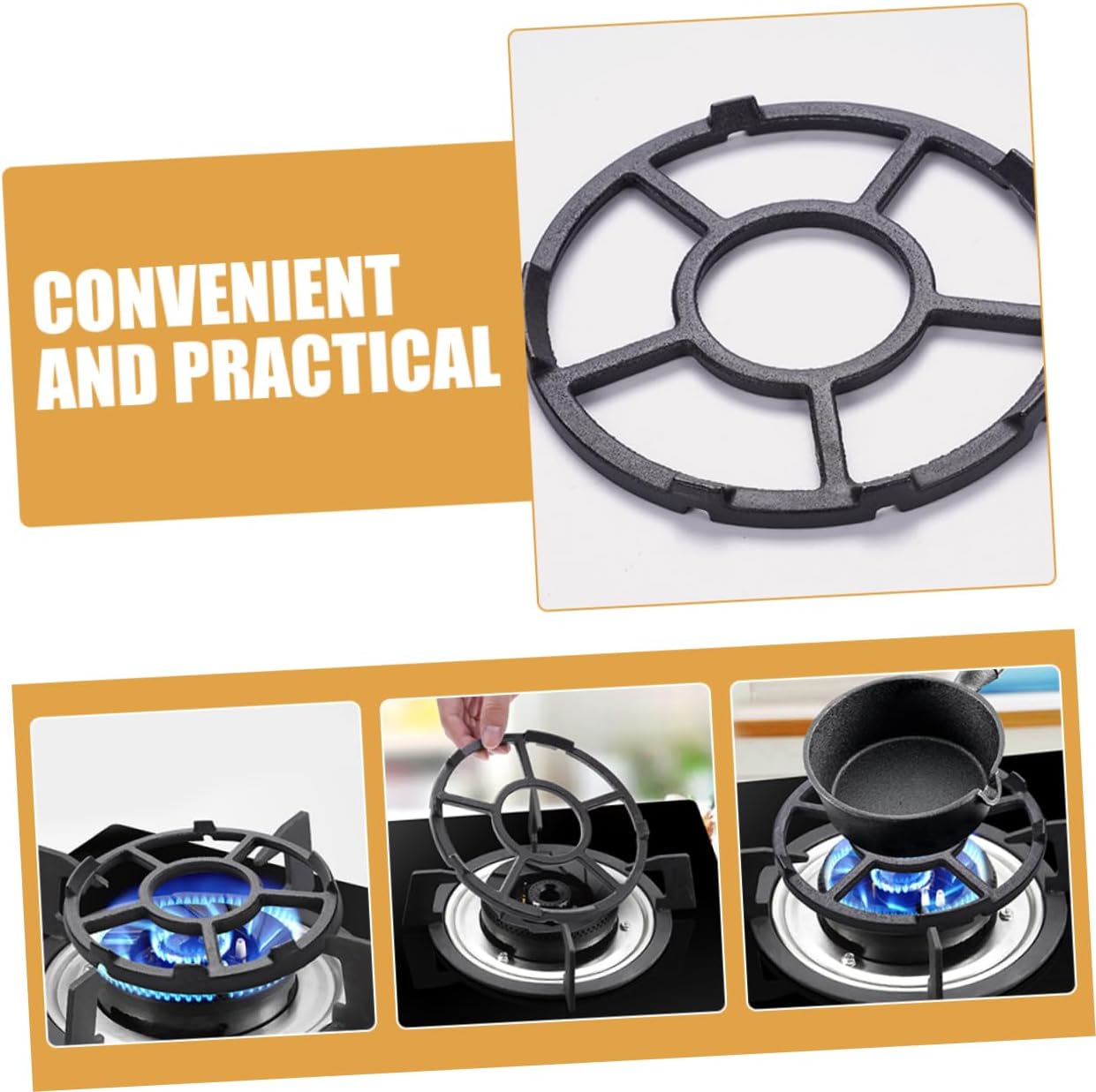 LIFKOME Replacement Gas Stove Pot Rack Cast Iron Wok Ring Stand Stove Top Accessory