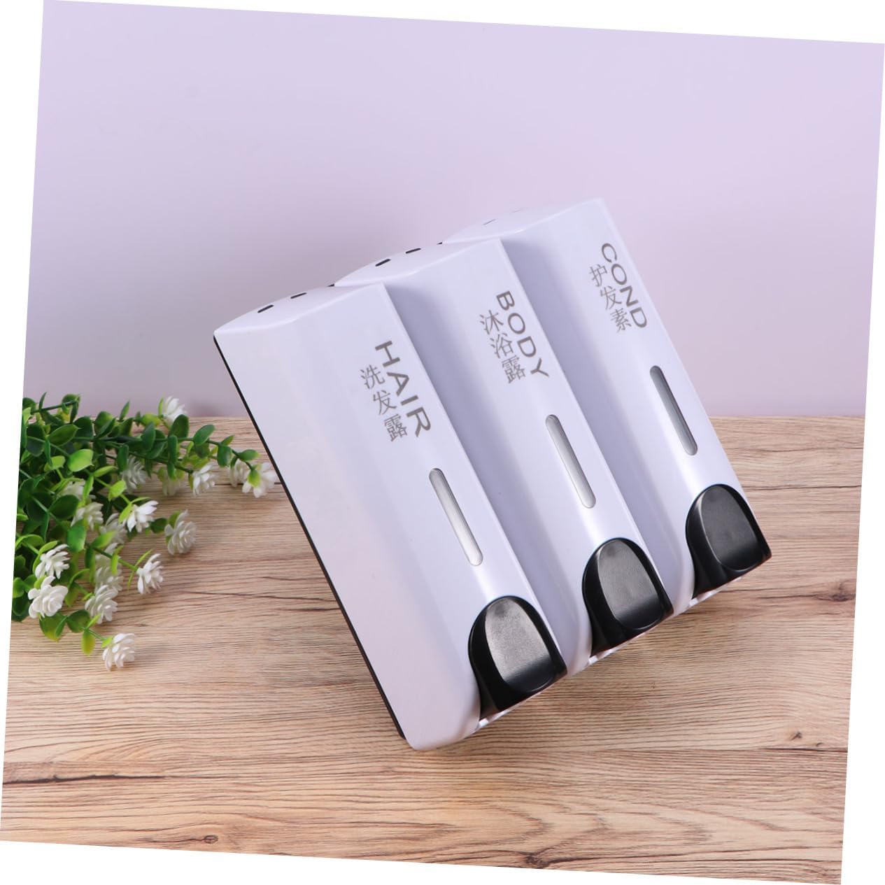 Ciieeo 1pc Three Chamber Compact Soap Dispenser Wall-Mounted Liquid Soap Dispencer Capacity Material Easy to Install Use for Hotel Guesthouse Family
