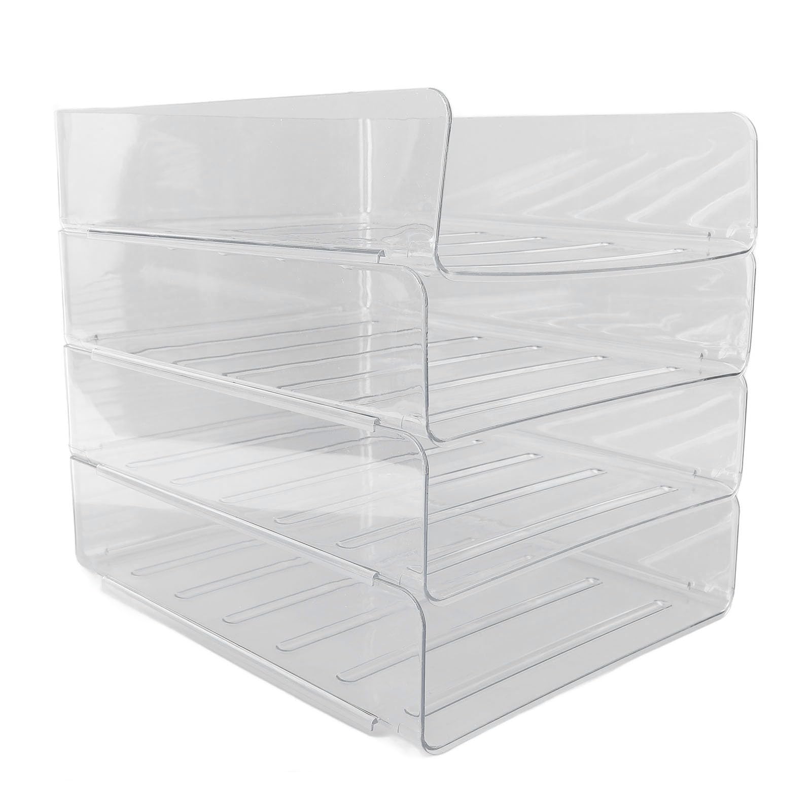 Schreibtisch-Briefablage-Set, Transparenter Stapelbarer Organizer für Zuhause, Büro, A4-Papieraufbewahrung für Dokumente, Bücher, Schreibwaren, 4-teilig