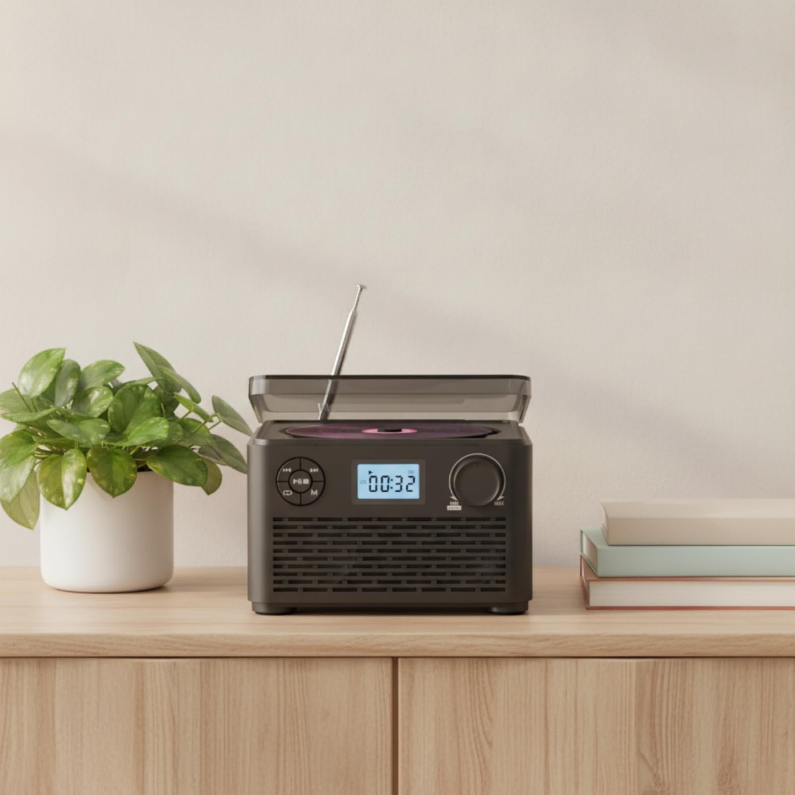 Portatile Boombox Lettore Musicale Stereo Sistema Con Ingresso Usb Tf Lettore di Schede Radio Tuner Jack Cuffia Da Tavolo Design Housing adatto per scaffali controsoffitti dormitori