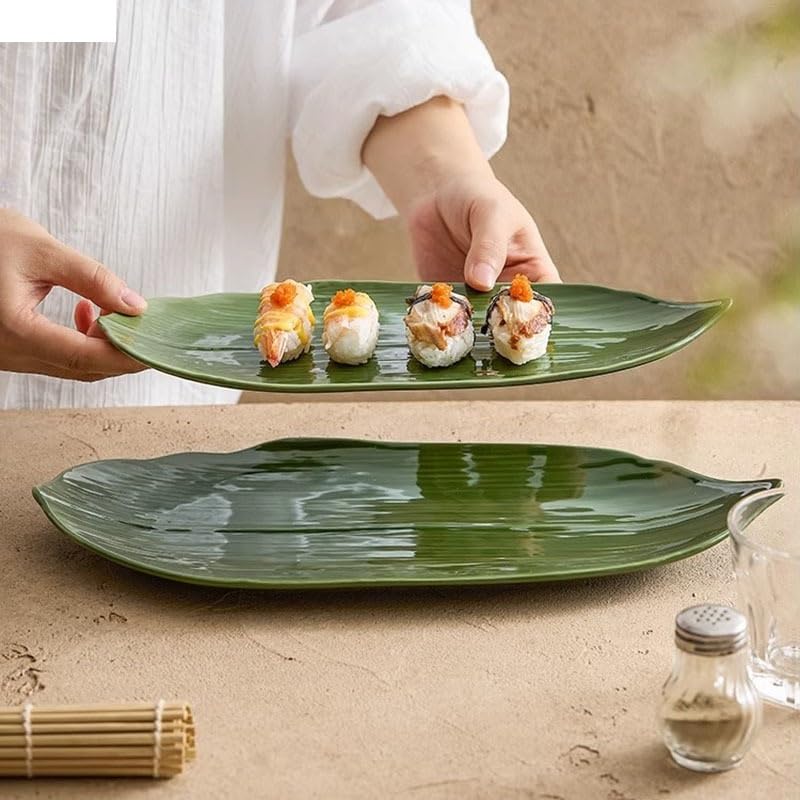 Forniture Per Feste Piatto da pranzo in ceramica a forma di foglia creativa Piatto da sushi Piatto da dessert Piatti da snack Piatti da sashimi Stoviglie da ristorante Piatti Della Festa (Color : B 1